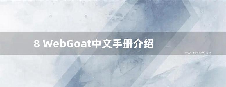 8 WebGoat中文手册介绍